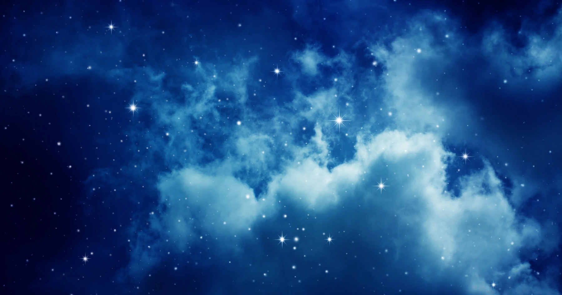 Starry night sky with clouds – an image for dreaming about falling